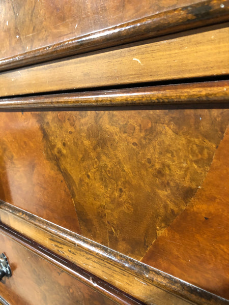Antique Walnut Fronted Chest on Chest Tallboy