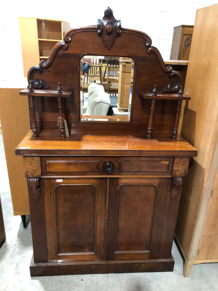 Antique Rosewood Mirrored Credenza