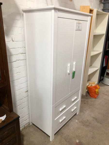 REF - White Wardrobe with 2 Drawers