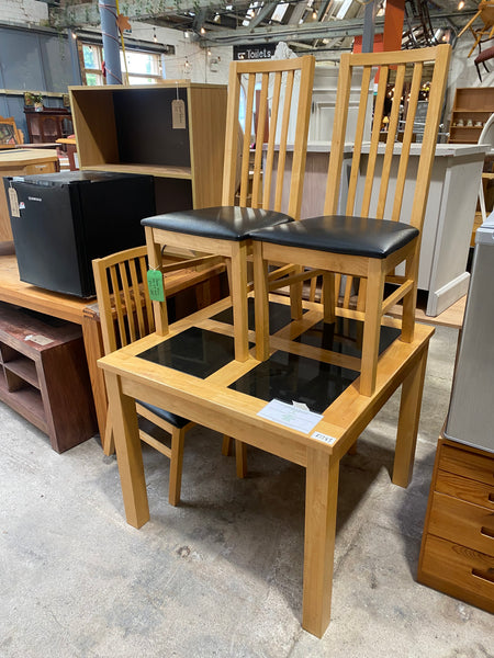 REF - Square Dining Table & 4 Chairs