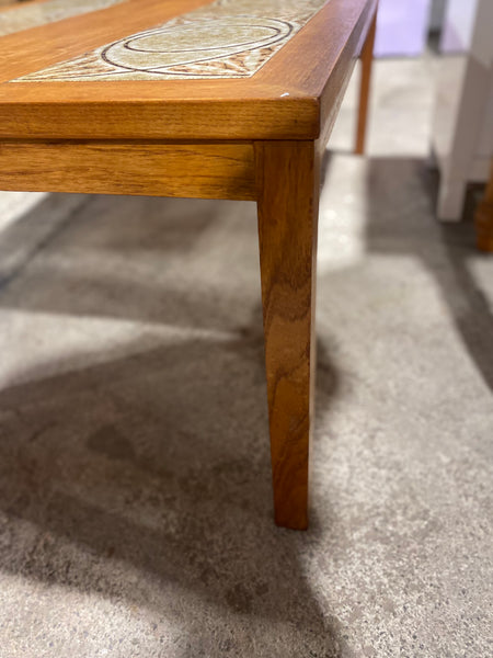 Large Vintage Teak Tiled Top Coffee Table