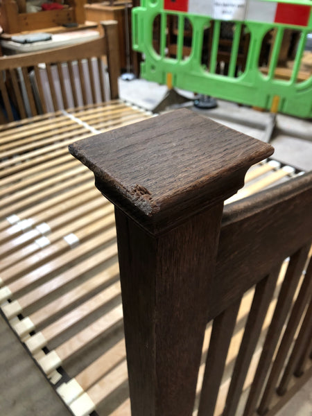 Oak Double Bedframe on Castors