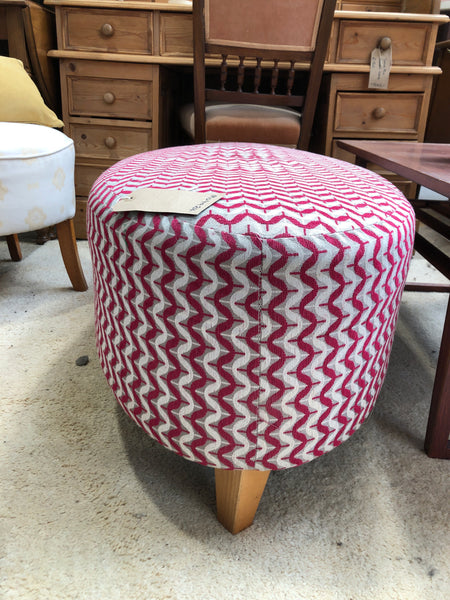 Retro Oval Patterned Footstool