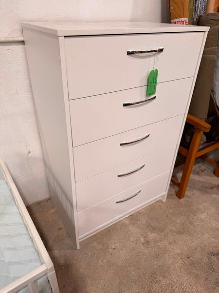 GHC - REF - White Chest of Five Drawers