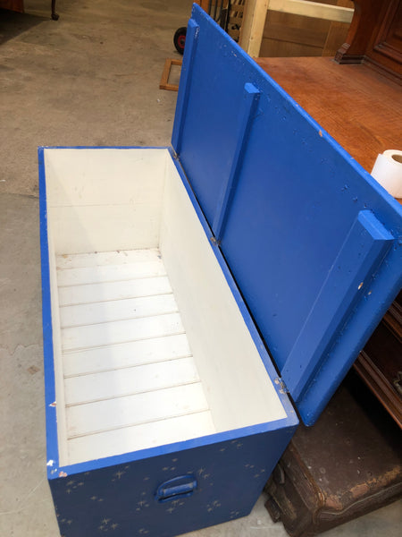 Blue Painted Blanket Box