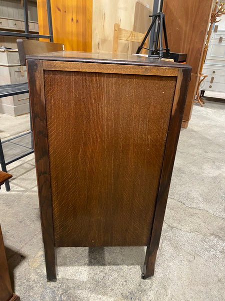 Art Deco Vintage Oak Linen Cabinet