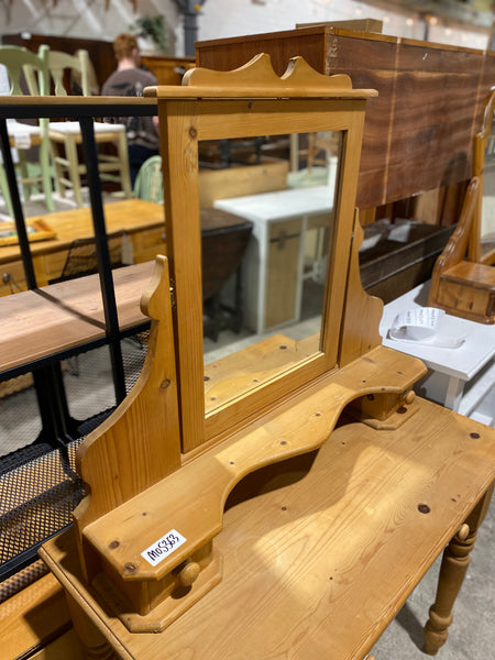 Pine Two Drawer Dressing Table & Mirror