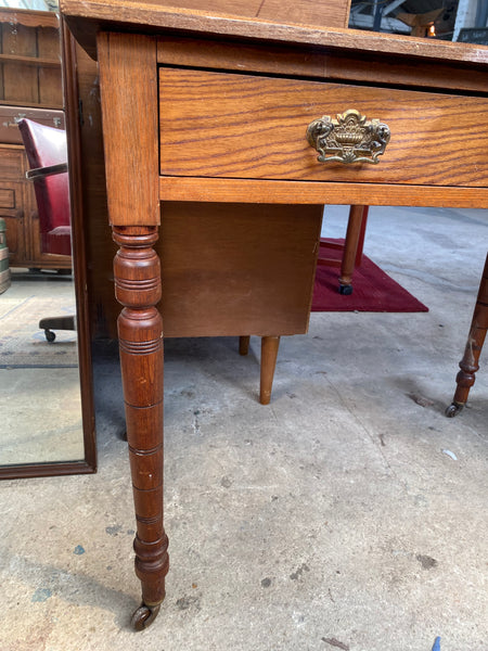 Antique Desk with Red Leather Top GHC