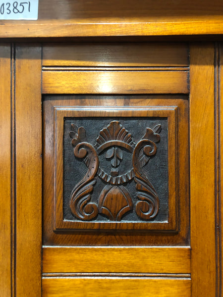 Vintage Single Door Wardrobe with Carved Detail