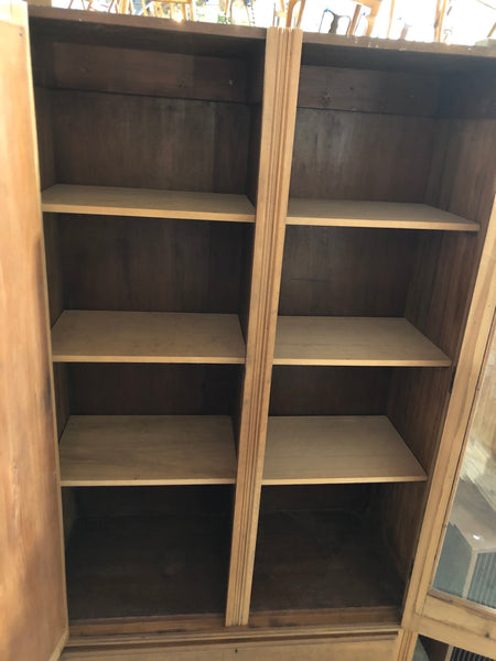 Carved Detail Storage Cupboard with Display Glass