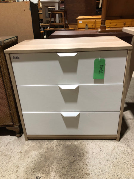 GHC - REF - Chest of 3 White & Veneer Drawers