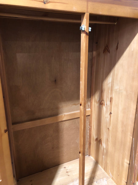 Pine Wardrobe with 2 Drawers