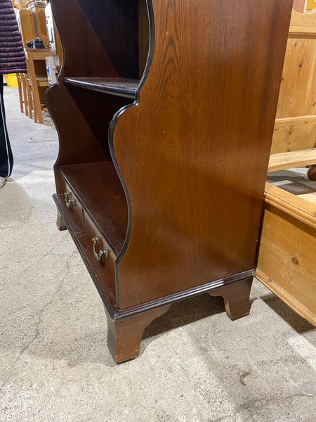 Mahogany Waterfall Bookcase with Drawers