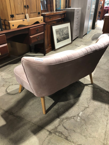 Pink Scalloped Edge Sofa
