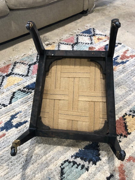 Antique Bedroom chair with Geometric Print Seat