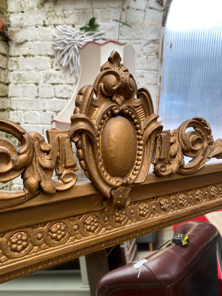 Large Gilt Framed Over Mantle Mirror