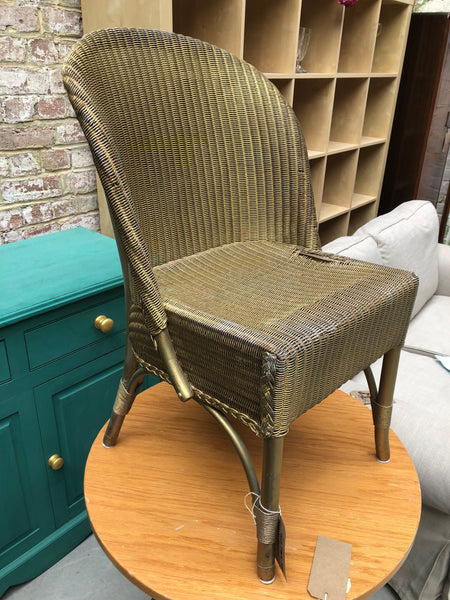 Gold Lloyd Loom Style Bedroom Chair