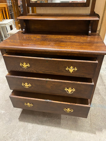 Antique Edwardian Oak Dressing Table Drawers
