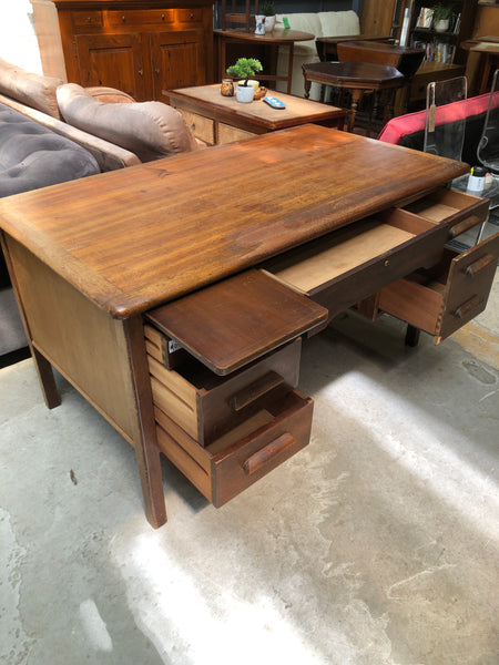 Vintage Pedestal Teachers Desk