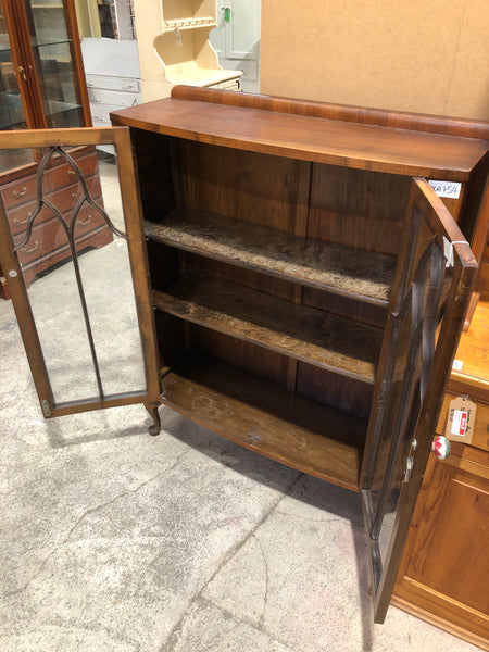 Antique Bow Fronted Display Cabinet