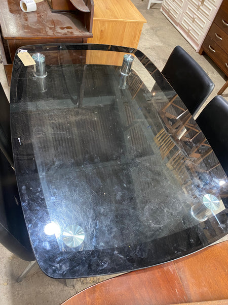 Glass Dining Table & 4 Chairs