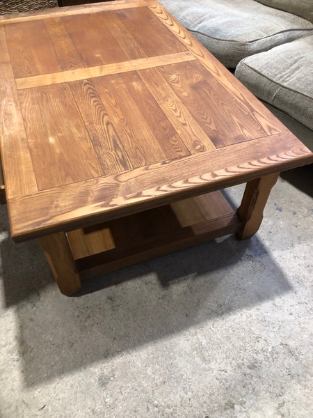 Solid Wooden Coffee Table with Three Drawers