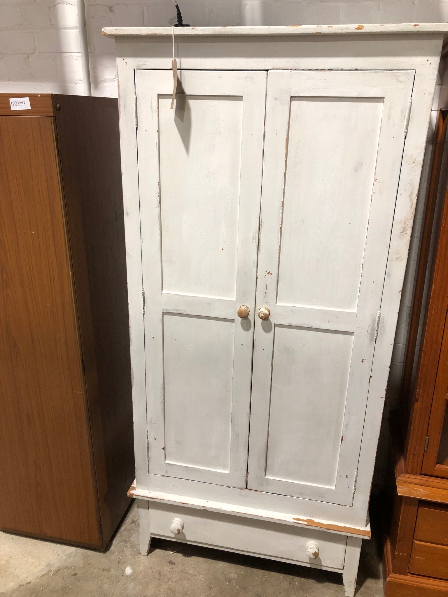 Solid Wooden White Wardrobe - GHC