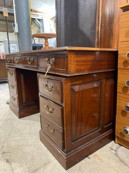 Vintage Leather Top Captains Desk