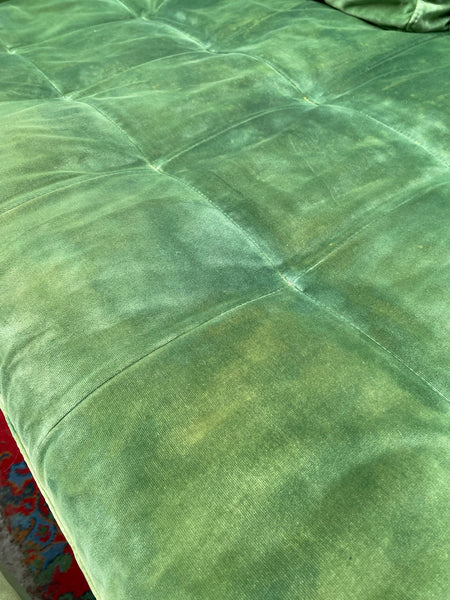Green Velvet Sofa & Ottoman