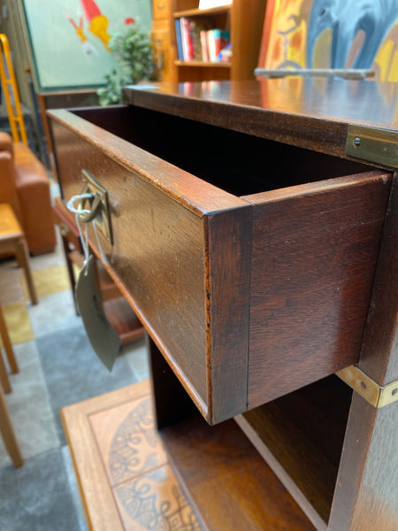 GHC - Mahogany Military Campaign Style Side Table