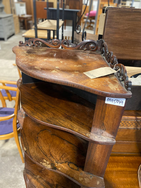 Antique Mahogany Carved Corner Shelf