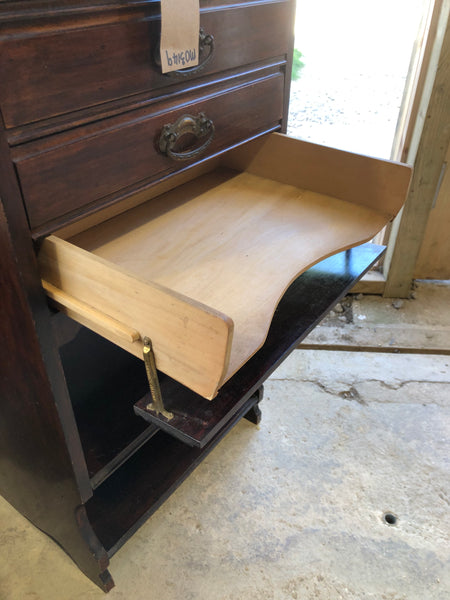 Antique Sheet Music Cabinet with Drop Drawer Storage