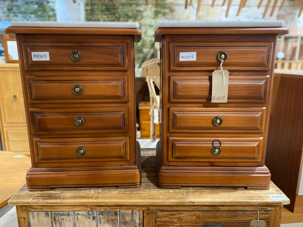 Pair of Marble Topped Bedside Tables