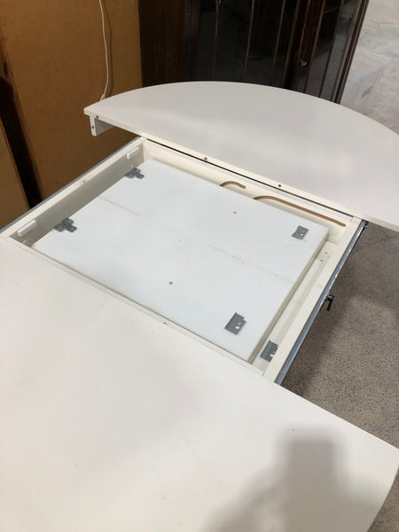 White Extendable Pedestal Dining Table