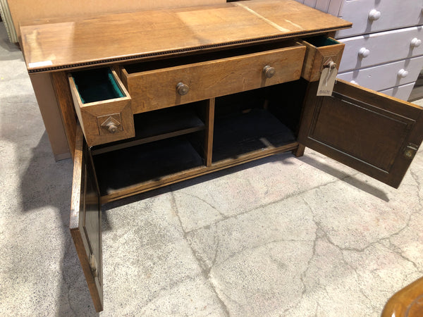 Antique Oak Low Compact Sideboard