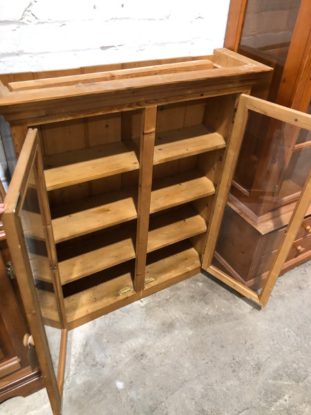 Pine Glass Wall Cabinet