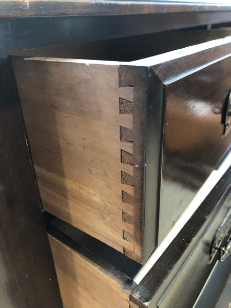 Dark Pine Tallboy 2 over 4 Chest of Drawers