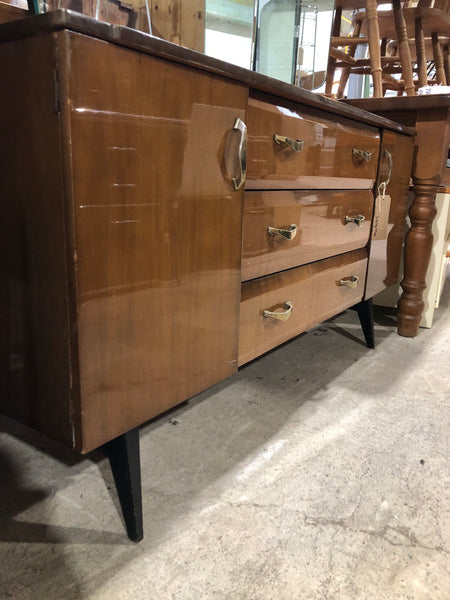 Mid Century Tri-Fold Mirror over Dressing Table