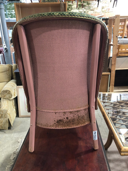 Lloyd Loom Style Pink Bedroom Chair