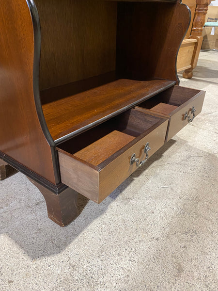 Mahogany Waterfall Bookcase with Drawers