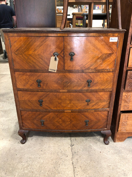 Bow Fronted Chest of 3 Drawers & Cupboard