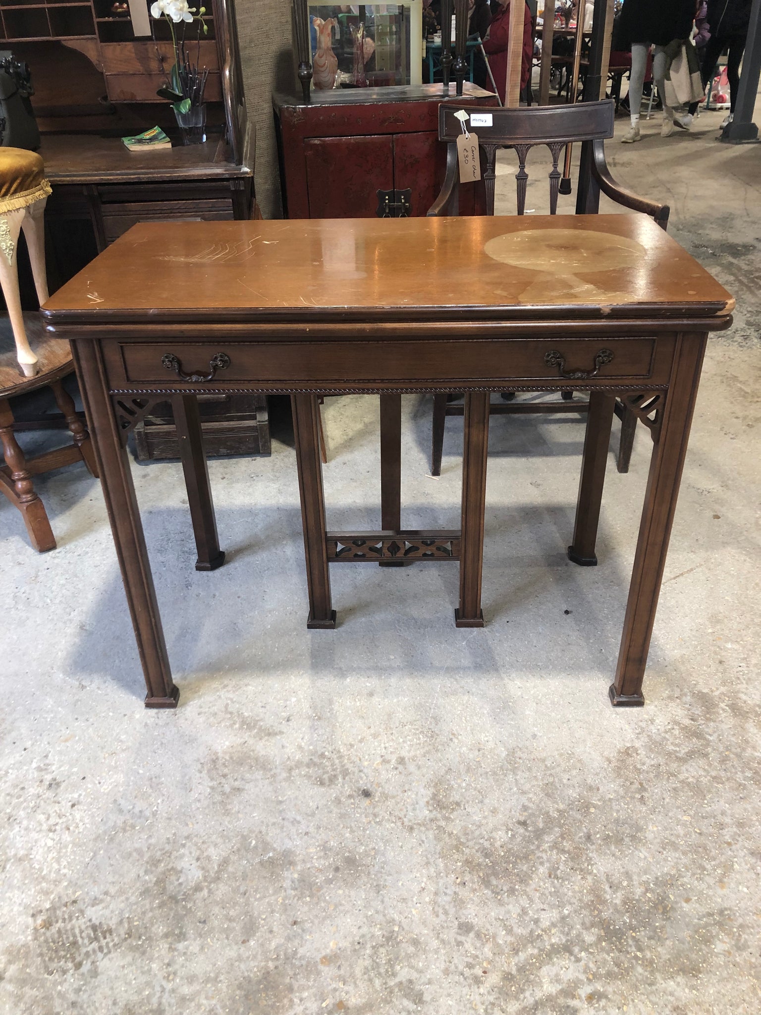 Antique Oak Flip Top Table - GHC