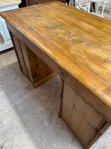Rustic Pine Pedestal Desk