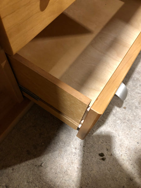 Wooden Sideboard with Square Decorative Glass Detail