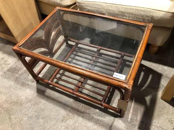 Cane & Glass Coffee Table