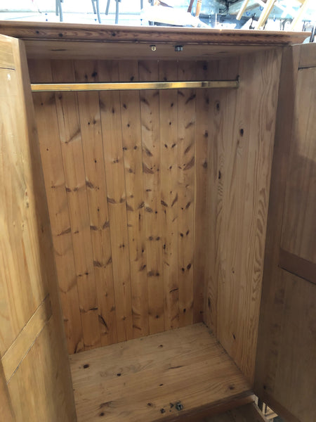 REF - Solid Pine Wardrobe with Drawer