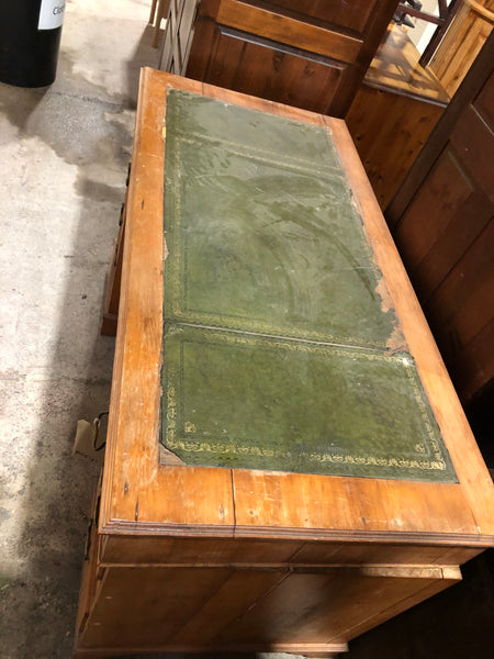 Pedestal Desk with Leather Top