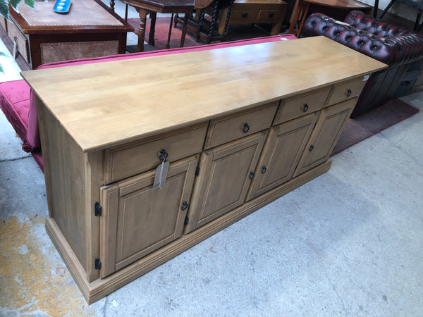Large Golden Oak 4 Door Sideboard
