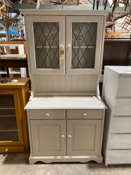White Dresser with Paned Glass Doors