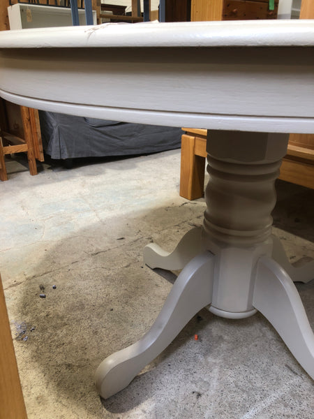 Grey Painted Round Pedestal Dining Table